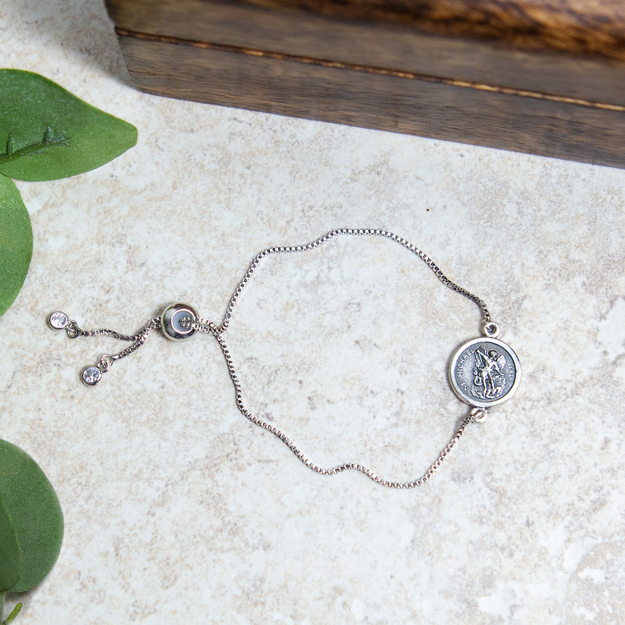 St. Michael & Guardian Angel Box Chain Bracelet
