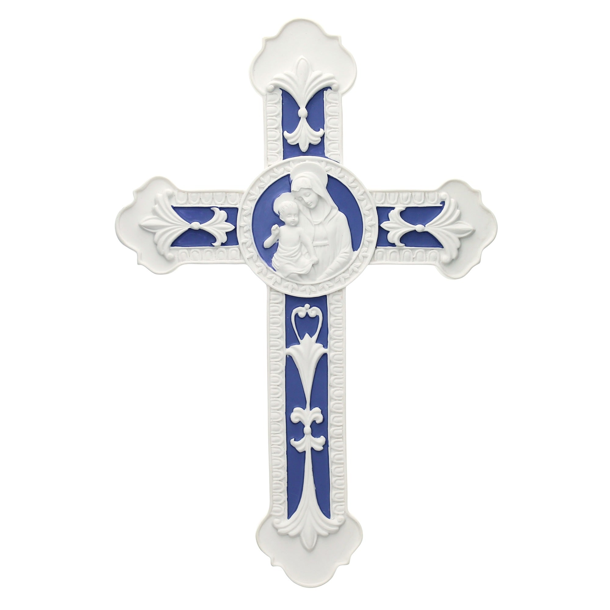 Della Robbia Madonna & Child 9" Cross