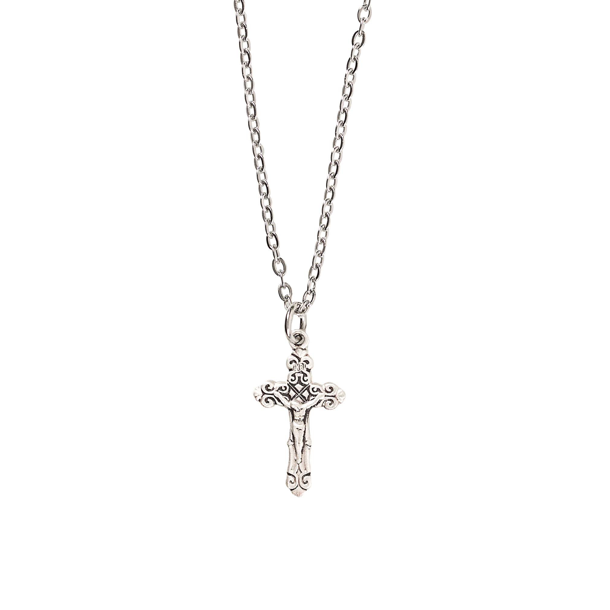 Petite Sterling Silver Crucifix Necklace