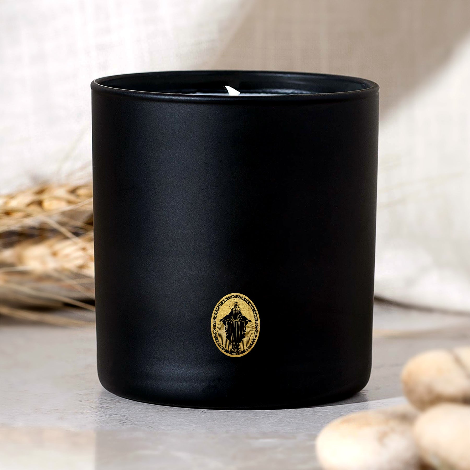 Black & Gold Miraculous Medal Candle