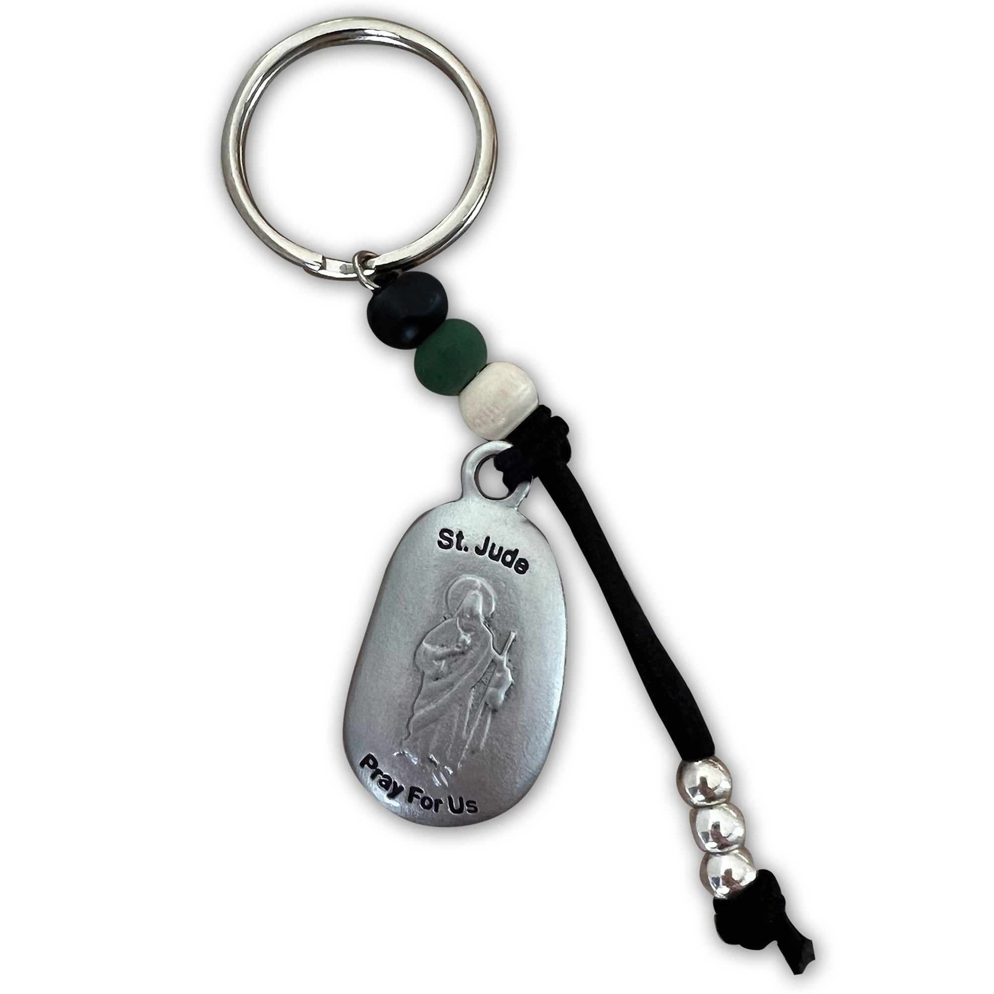 St. Jude Thumb Medal Beaded Key Chain
