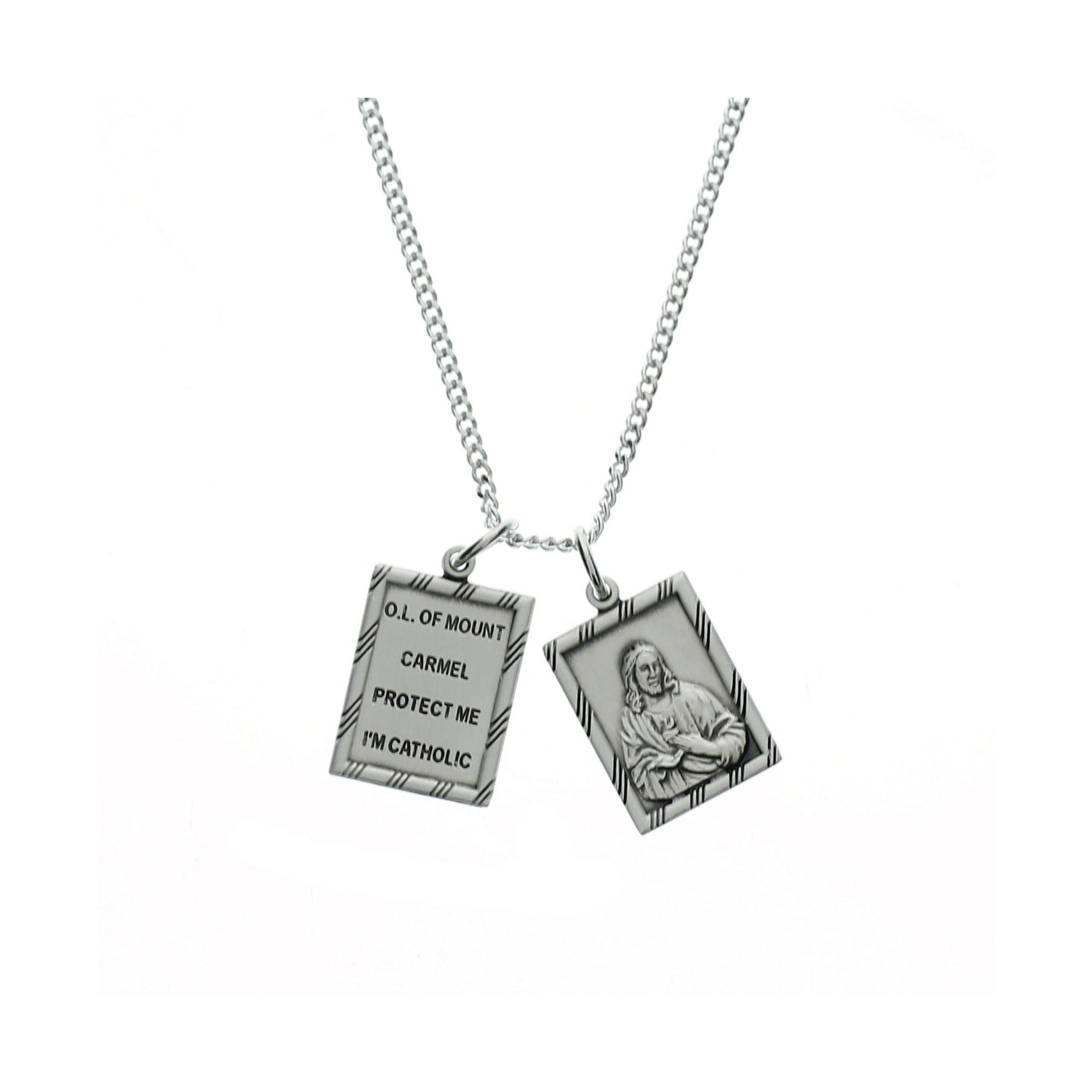 Sterling Silver Scapular with 18 inch Chain