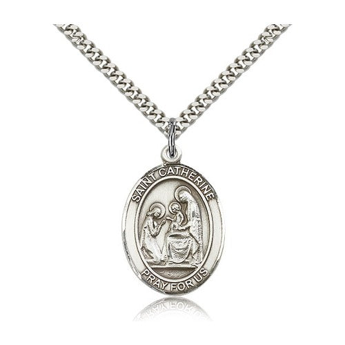 Sterling Silver St. Catherine of Siena Pendant w/ chain