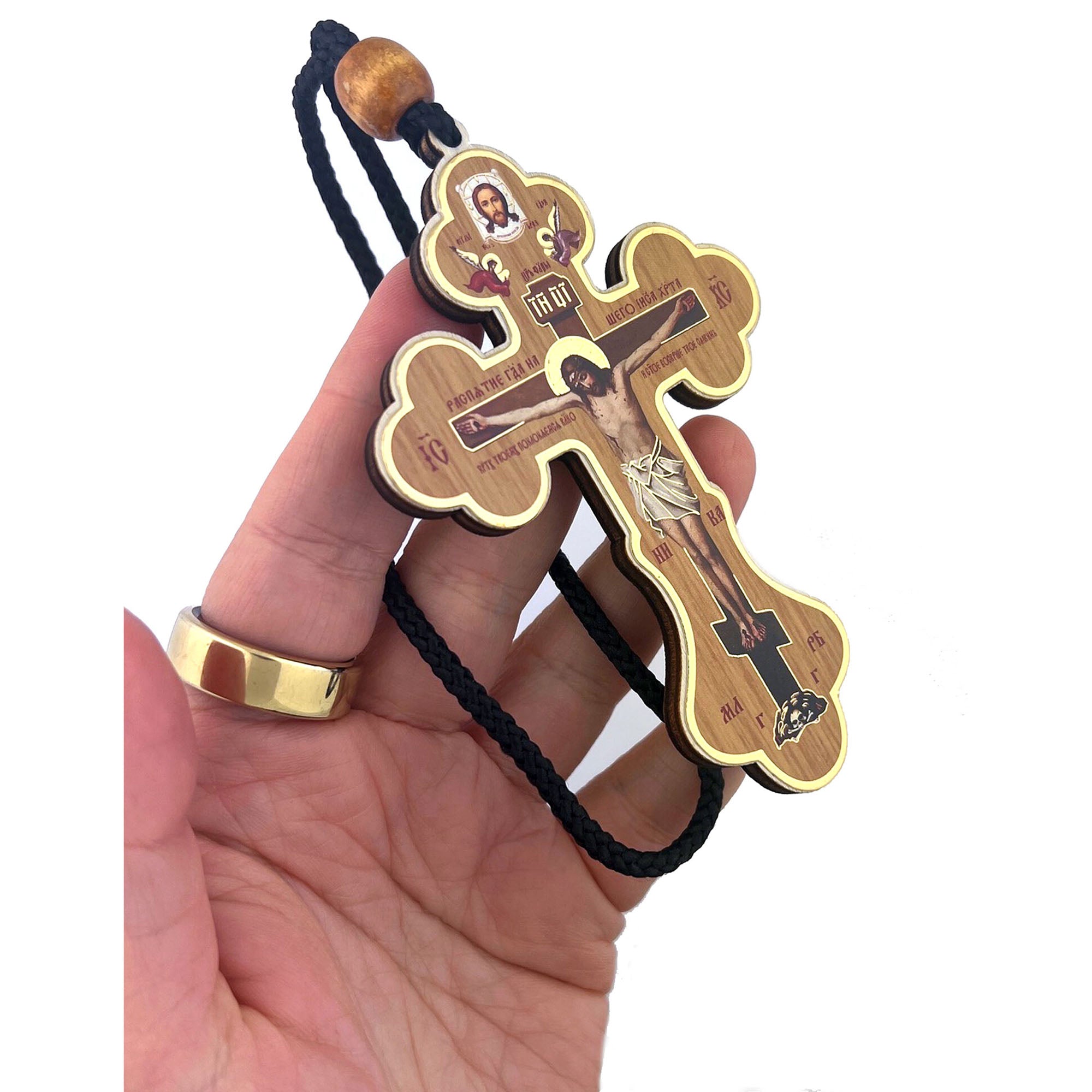Gold Foiled Crucifix Icon Home & Car Blessing