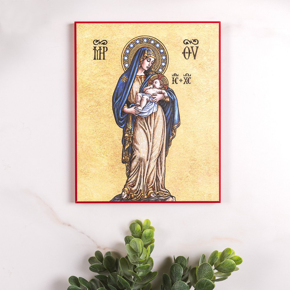 Madonna & Child Modern Icon Plaque - 8" x 10"