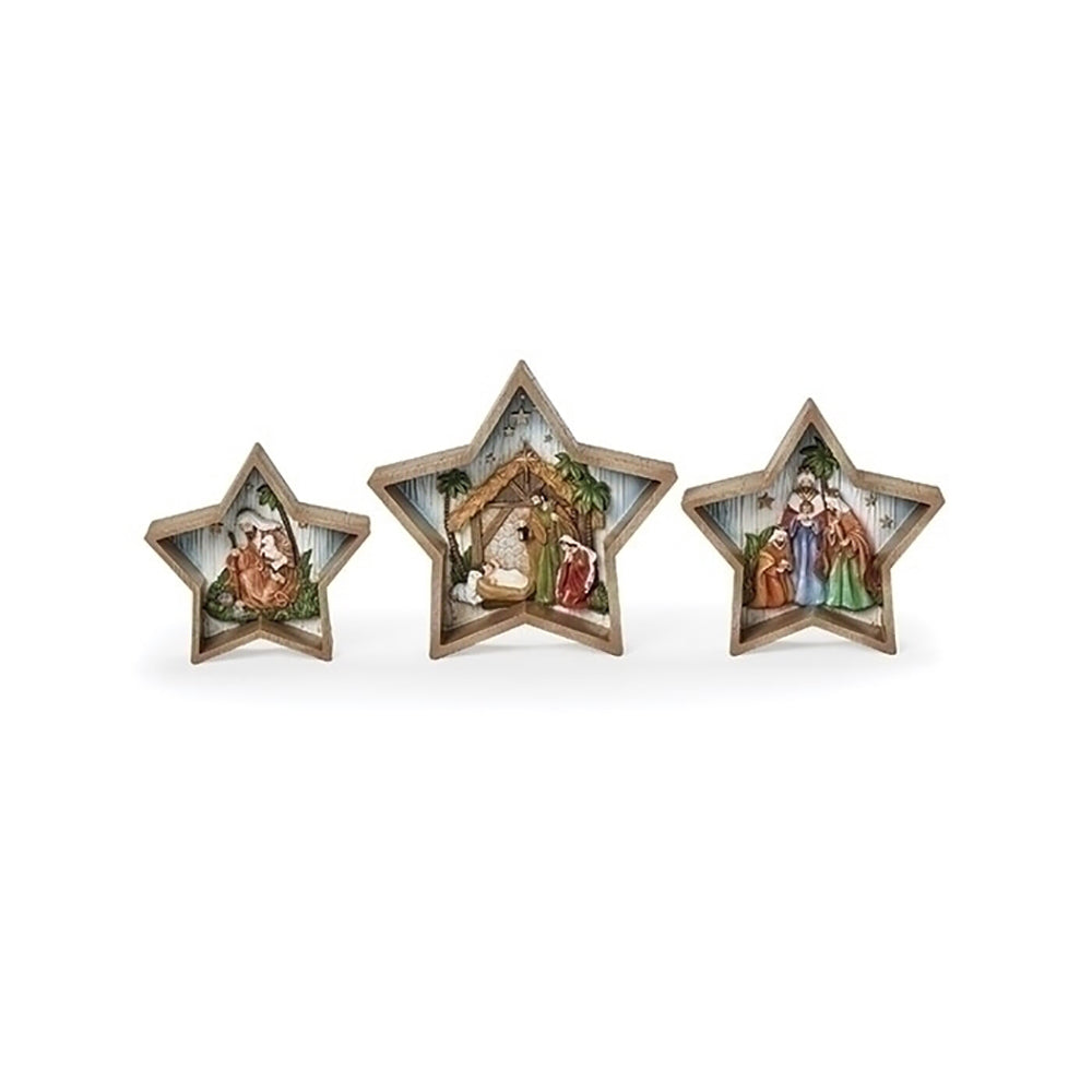 Star Shaped Nativity Scene - 3 Pieces