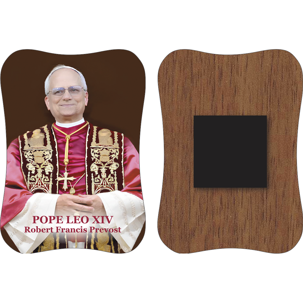 Pope Leo XIV Wooden Magnet