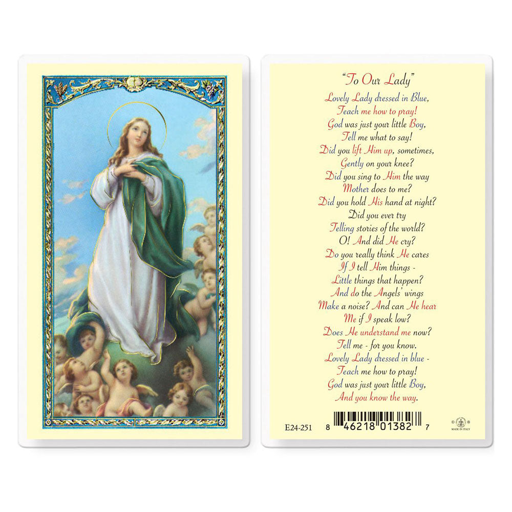 Lovely Lady Dressed in Blue Holy Card Lovely Lady Dressed in Blue Holy Card