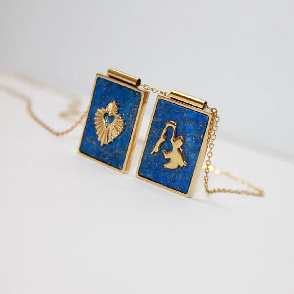 Lapis Lazuli & Gold Scapular Necklace