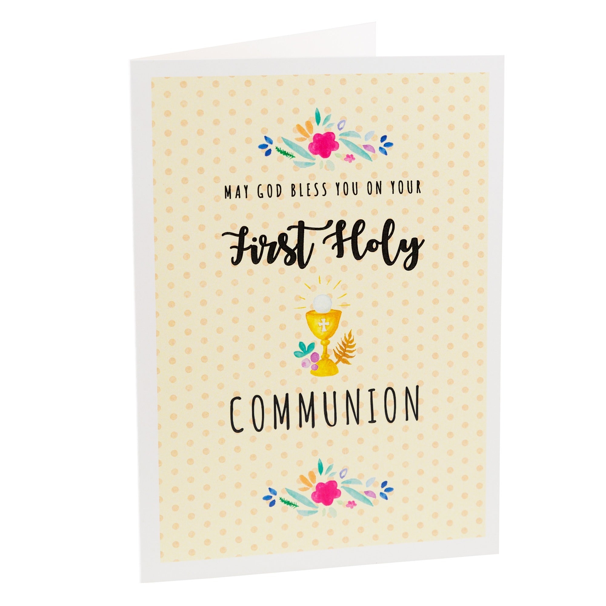 First Communion Girl's Watercolor Card w/ Envelope