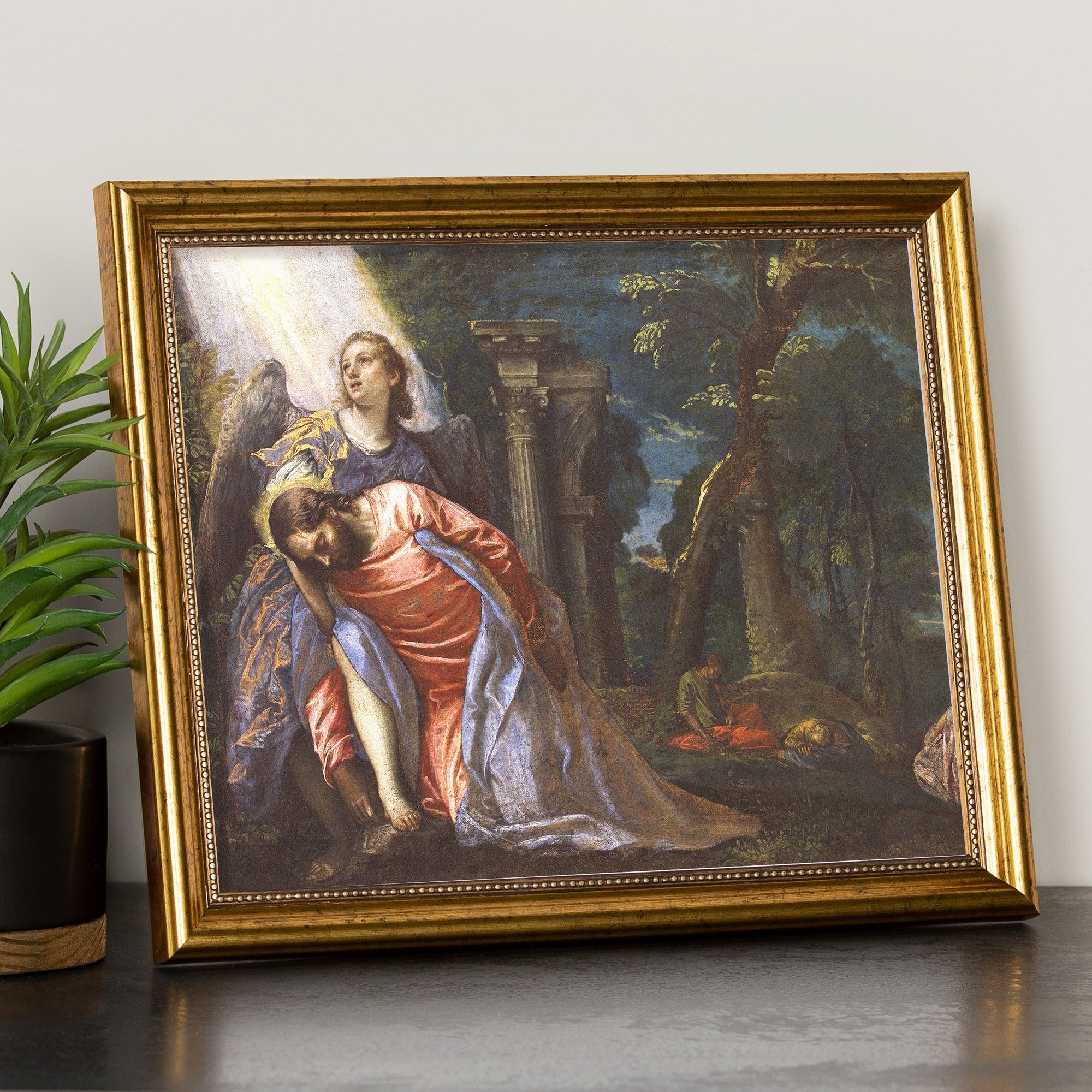 Christ in Gethsemane Gold Framed Print