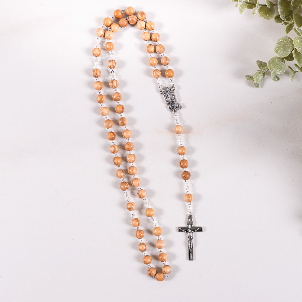 St. Michael the Warrior Olive Wood Rosary