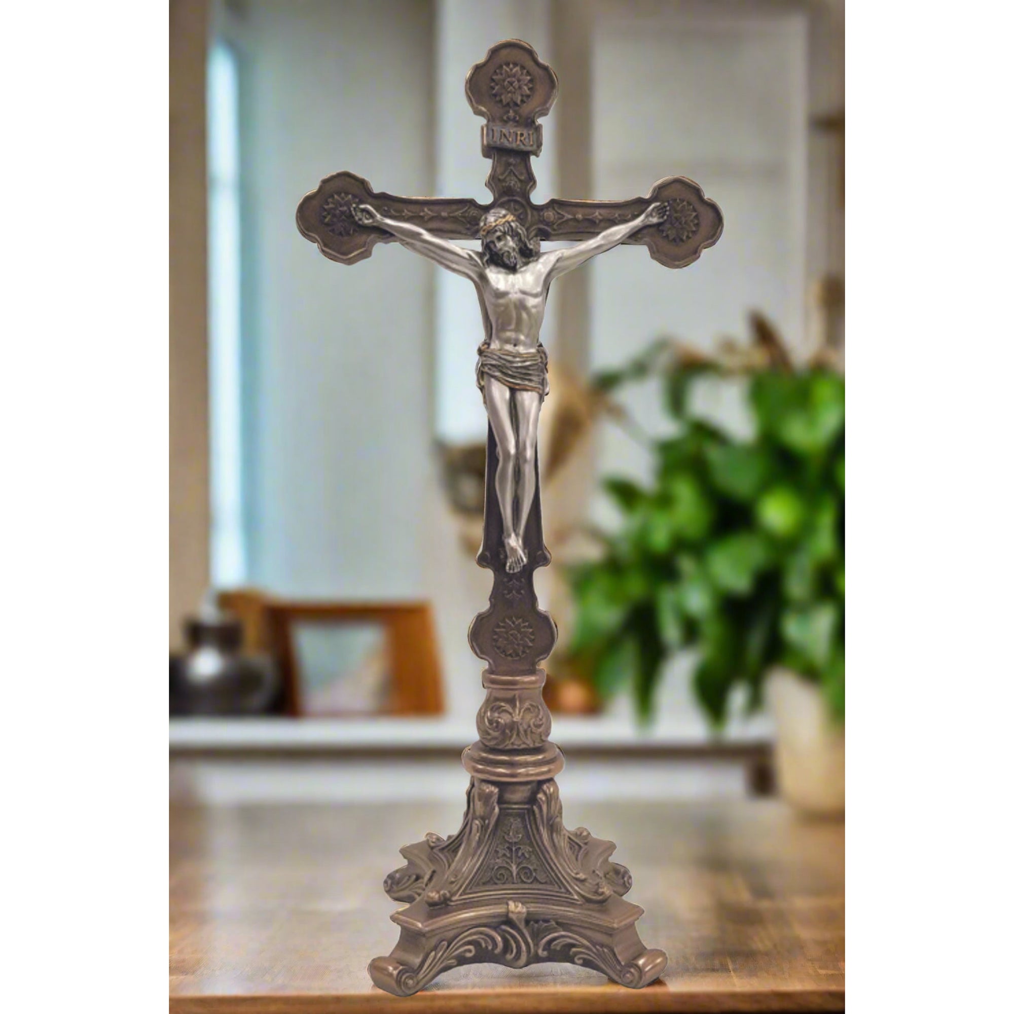 Standing Altar Double-Sided Crucifix - 12.5"
