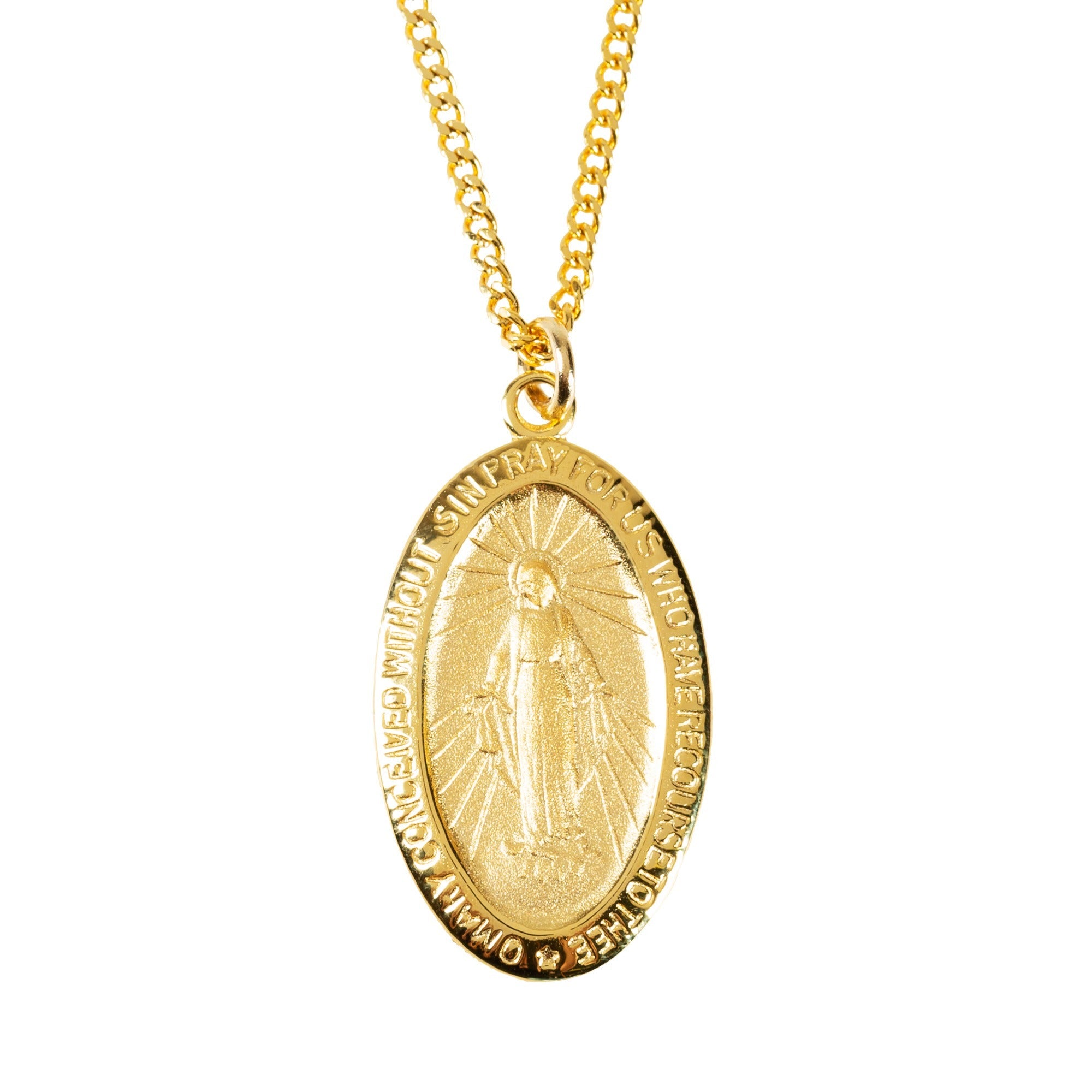 Gold/Sterling Silver Miraculous Medal with 18 inch chain