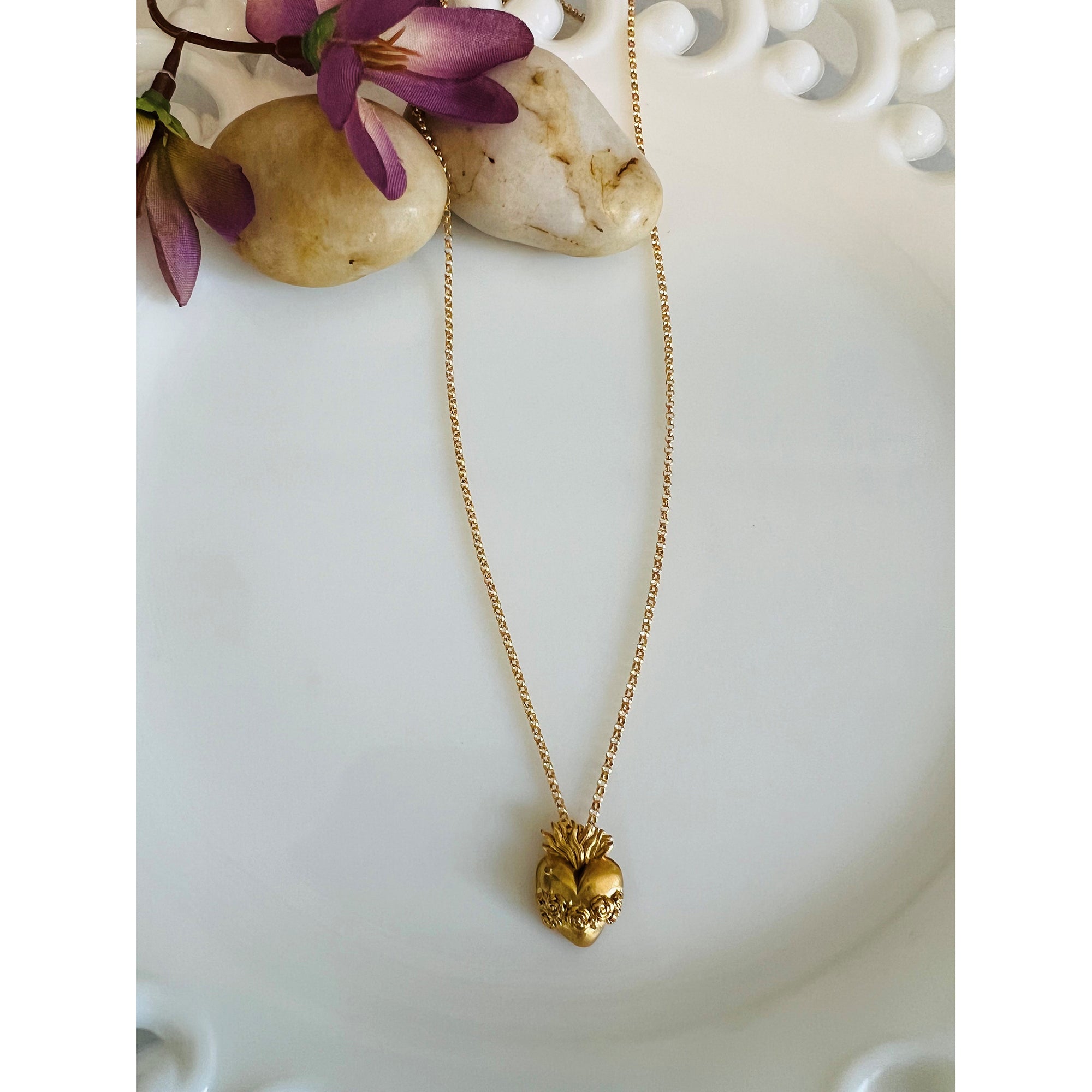 Gold Immaculate Heart Necklace