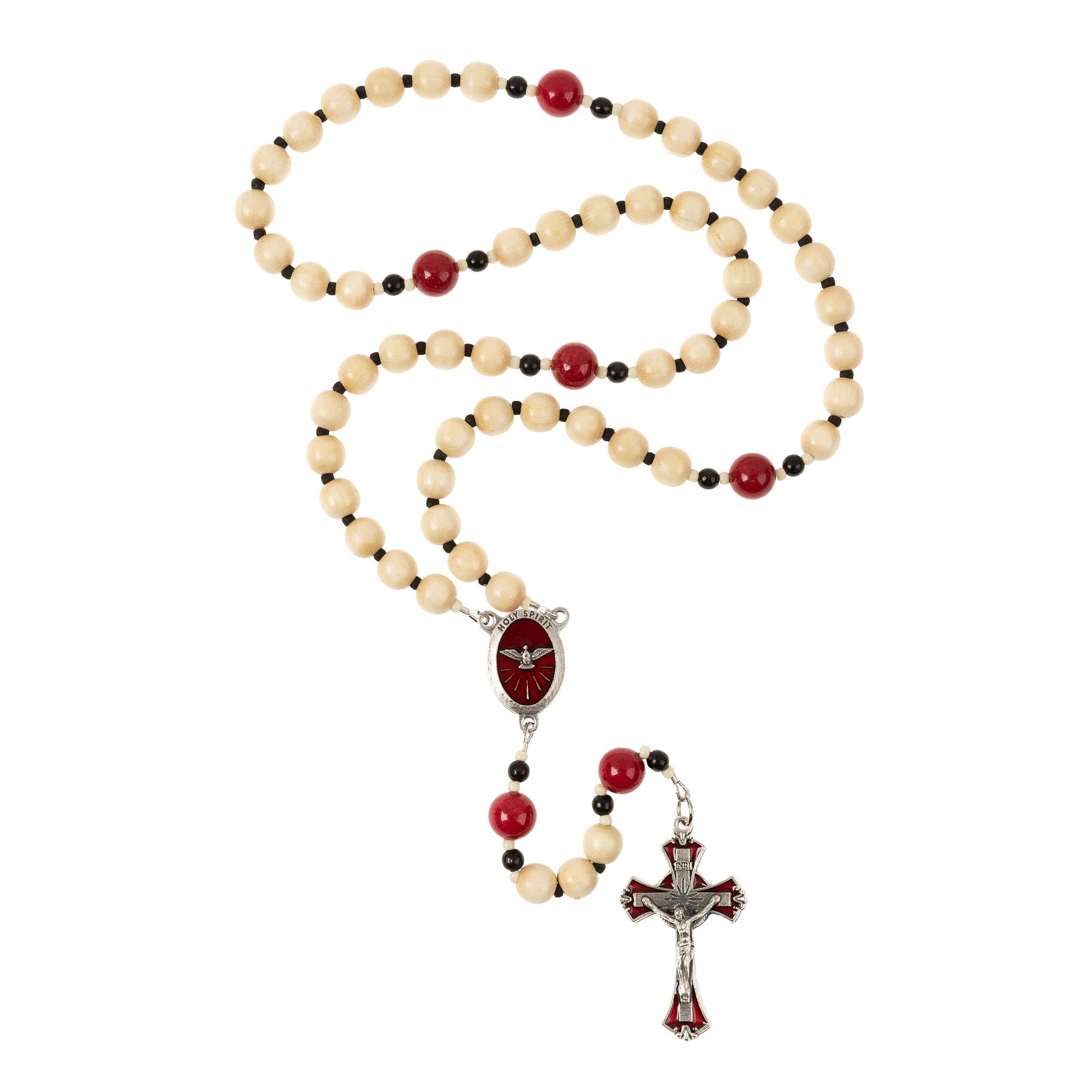 Confirmation Wood Rosary with Prayer Card
