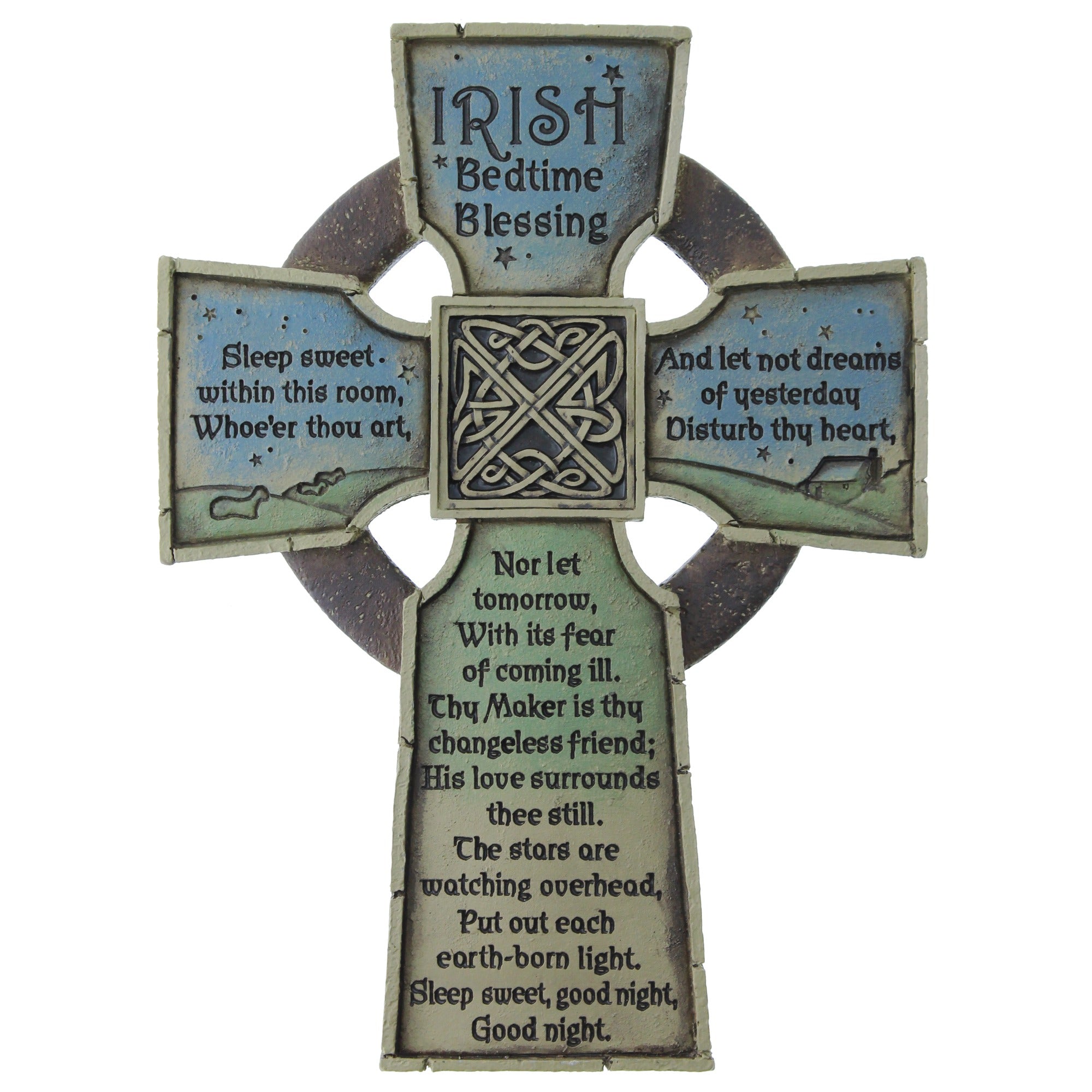 Irish Bedtime Blessing Celtic Wall Cross