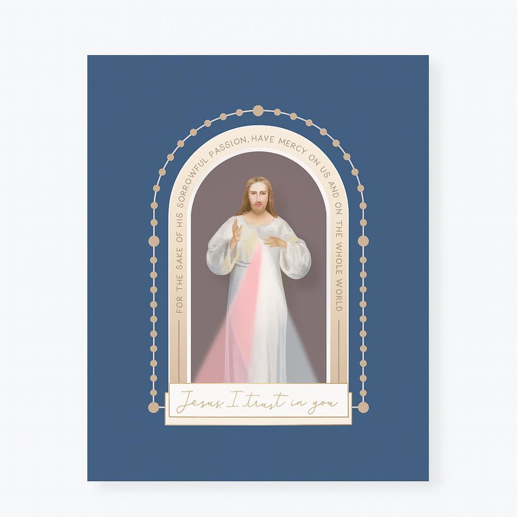 I Prayed a Divine Mercy Chaplet for You Greeting Cards (4 Pack)