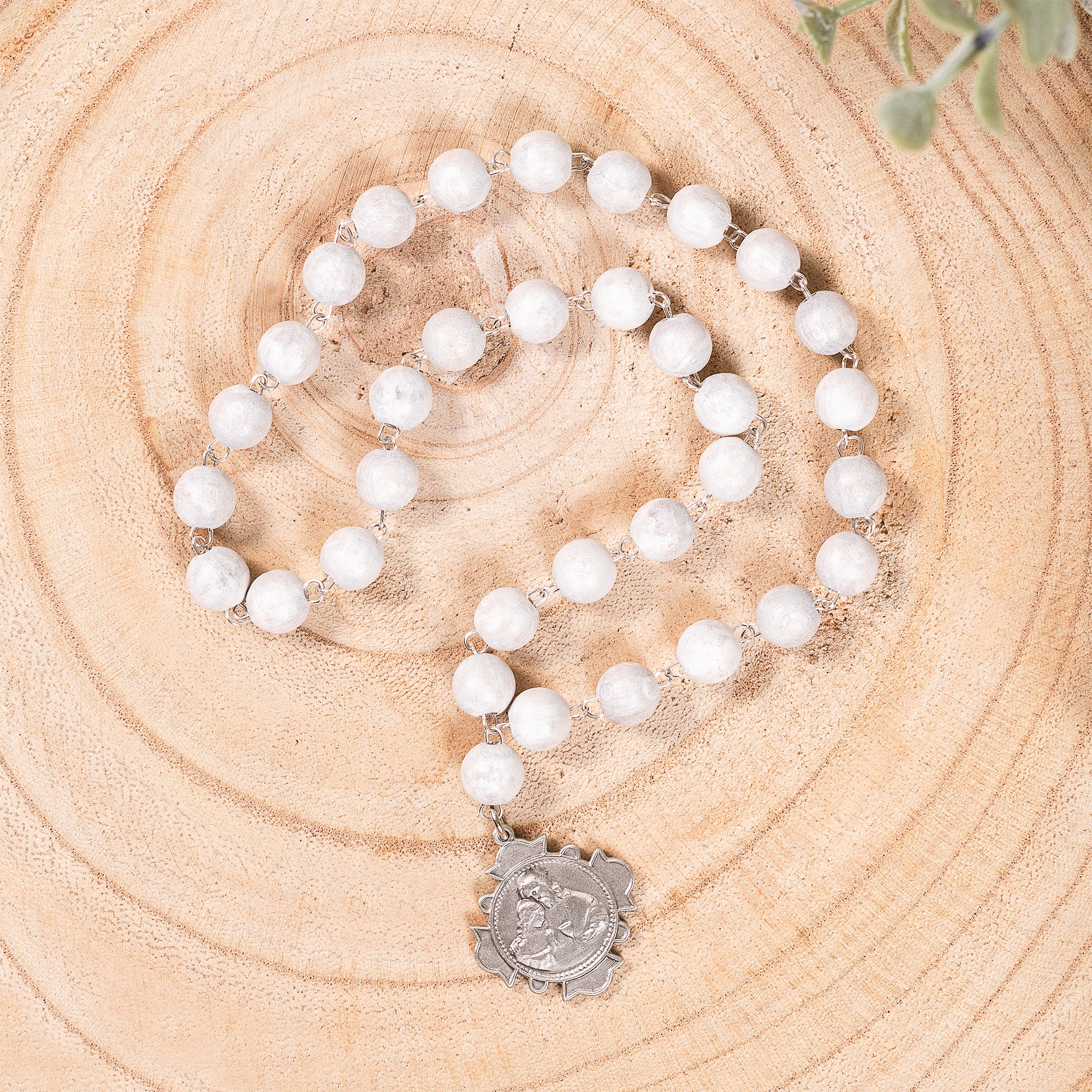 Gray Glass Blessed Sacrament Chaplet