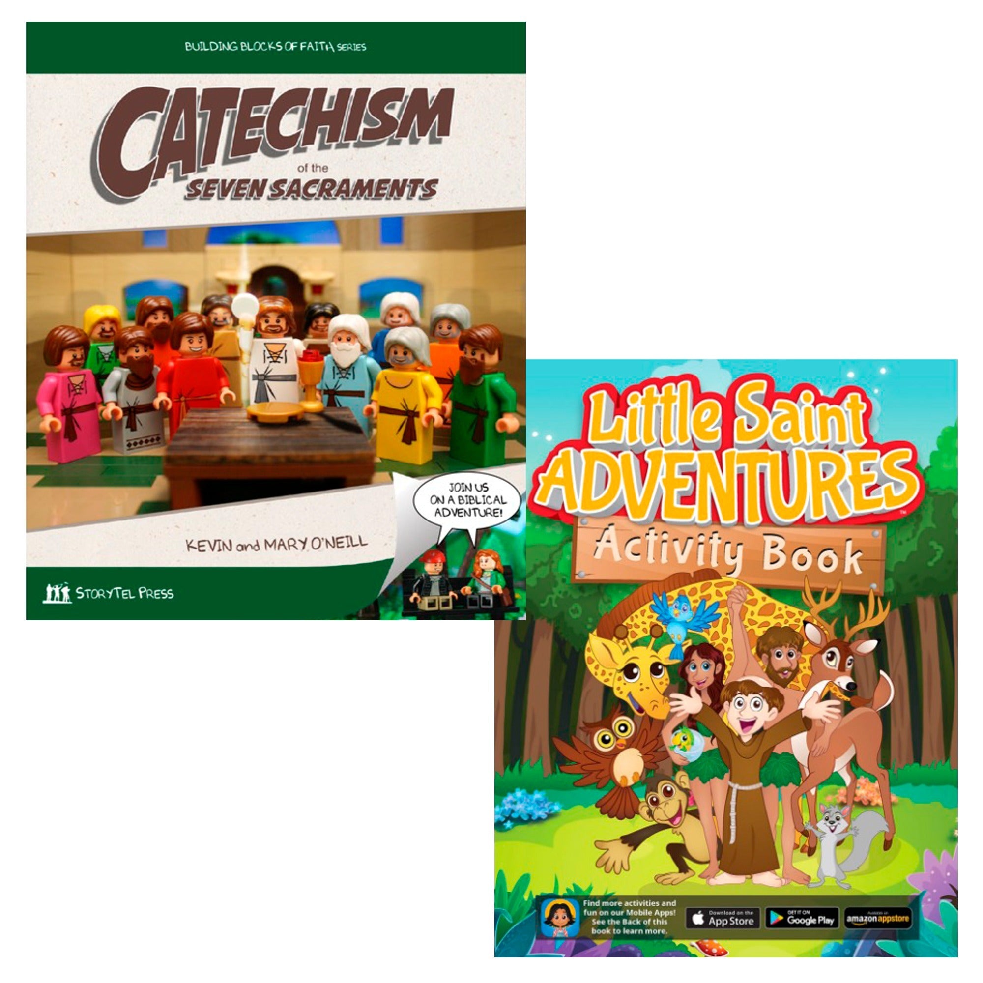 Catechism of The Seven Sacraments & Little Saints Adventures-Activity Book (2 Book Set)