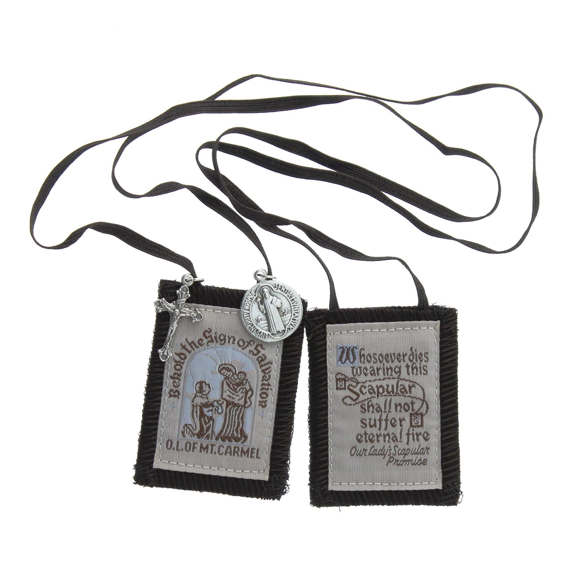 Brown Scapular with Brown Strings - Small