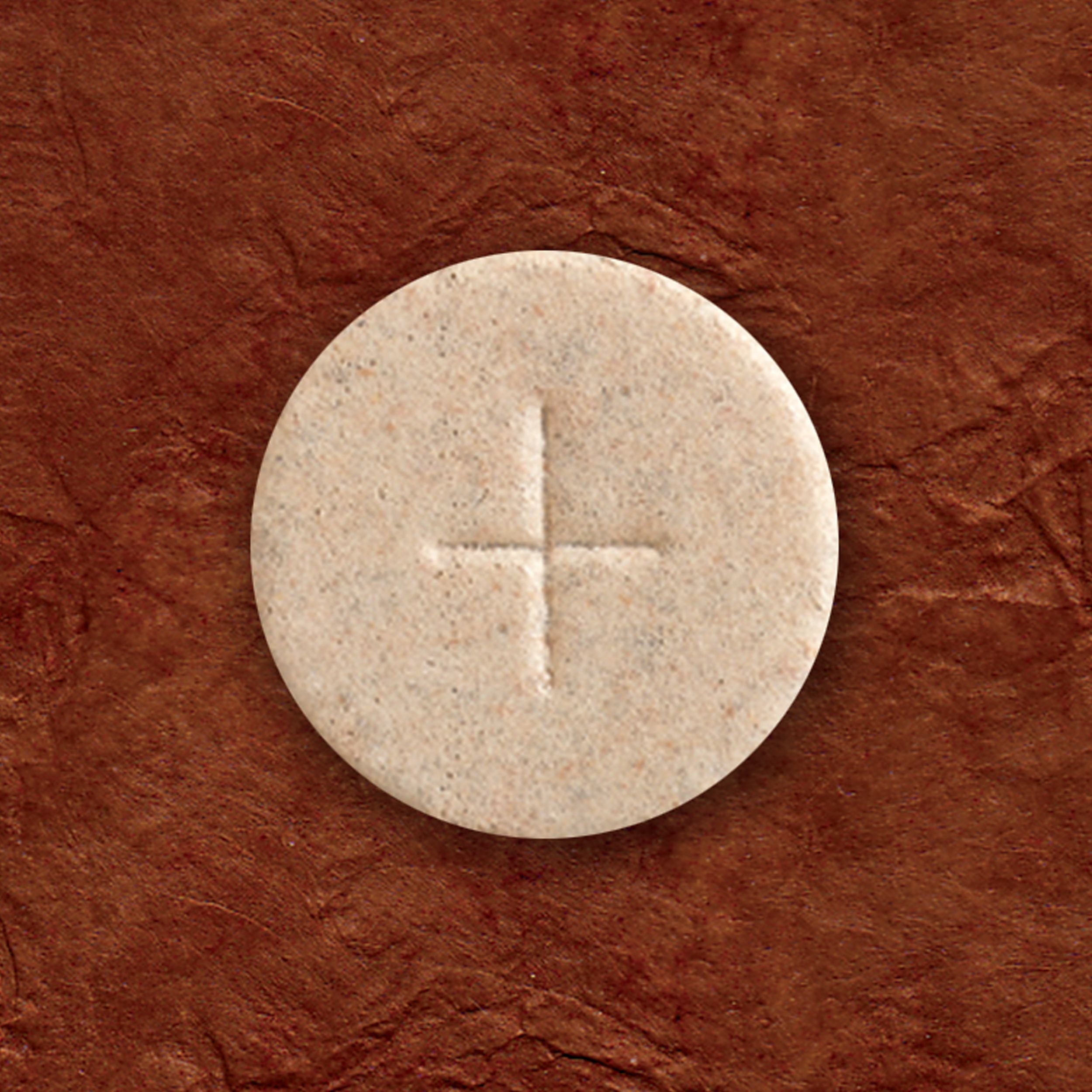 1-3/8" Whole Wheat Communion Hosts with Cross, Box of 1000