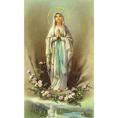 Our Lady of Lourdes Personalized Prayer Card (Priced Per Card)