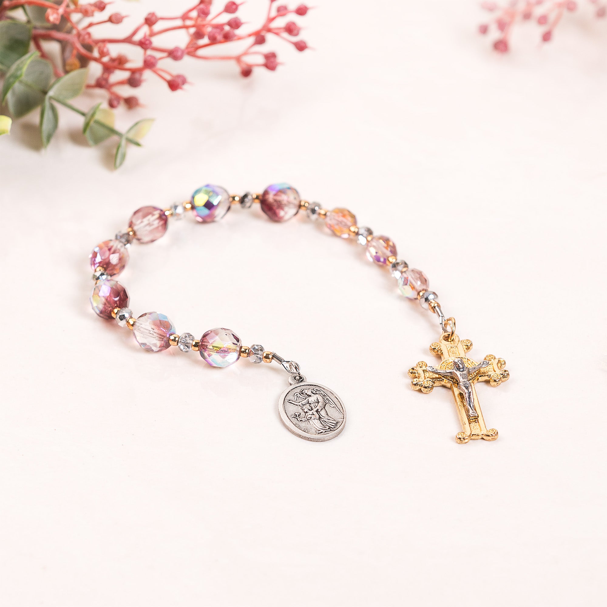 Amethyst Crystal Guardian Angel Chaplet