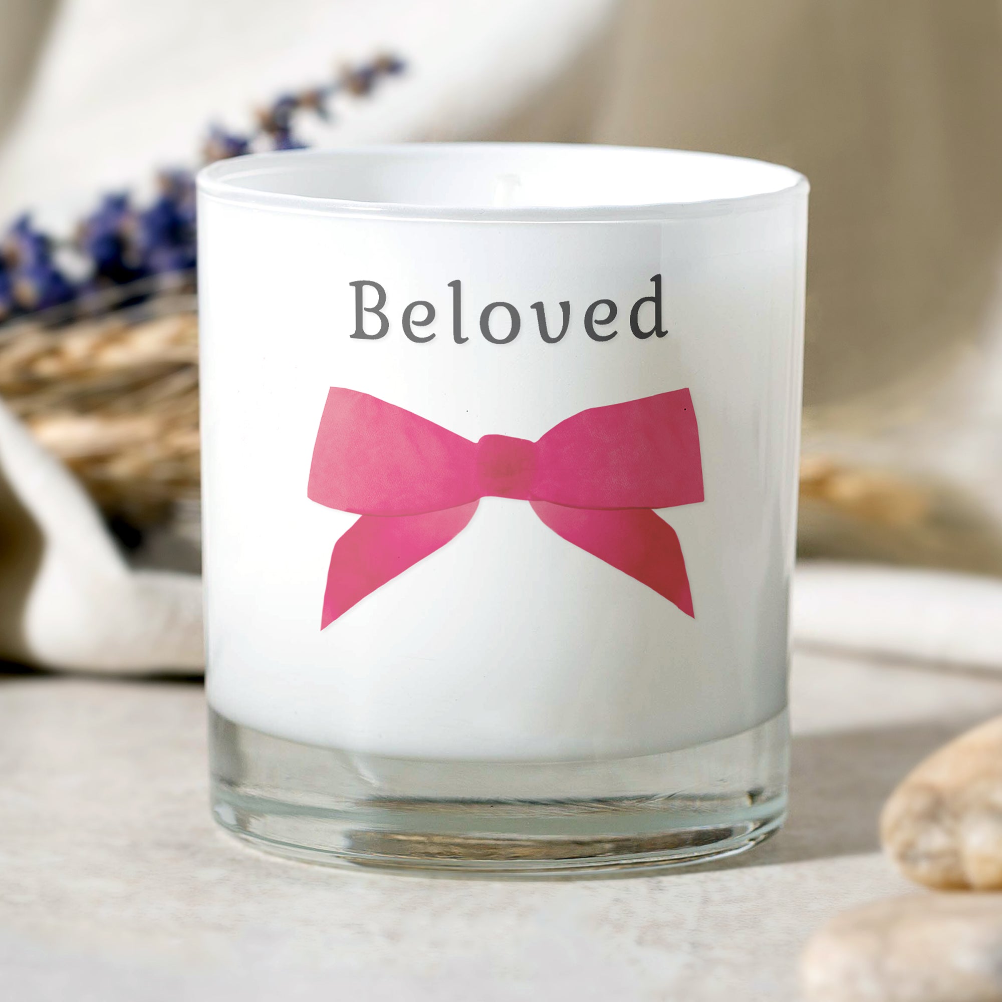 Pink Bow Beloved Candle