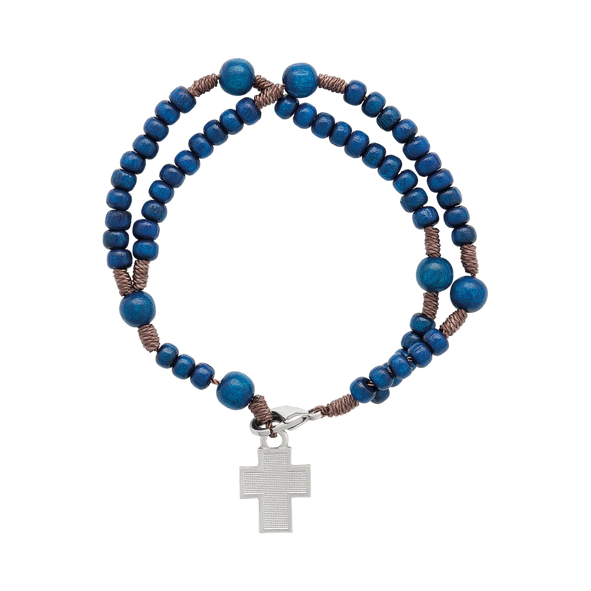 Kids Blue Wooden Rosary Bracelet