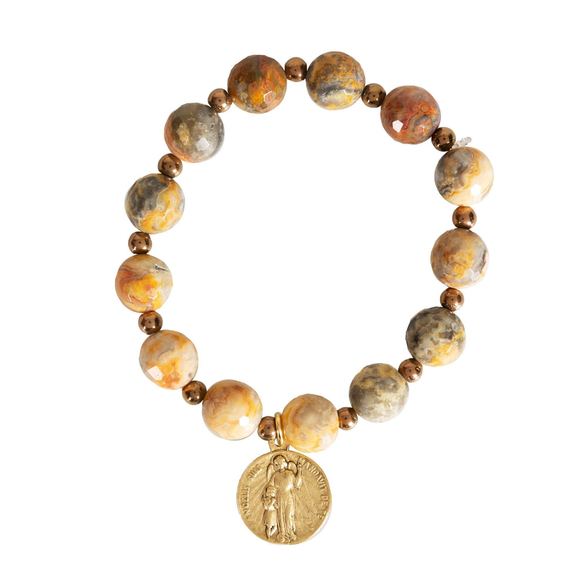 St. Michael Natural Agate Bracelet