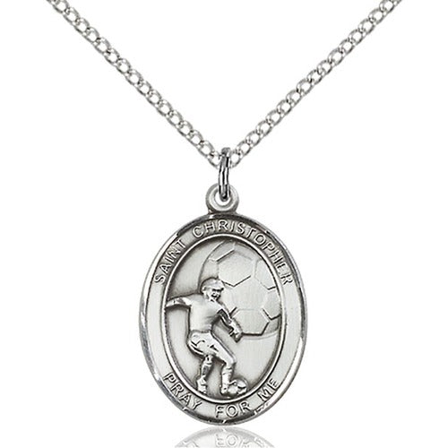 St. Christopher Soccer Pendant, Bliss, Sterling Silver