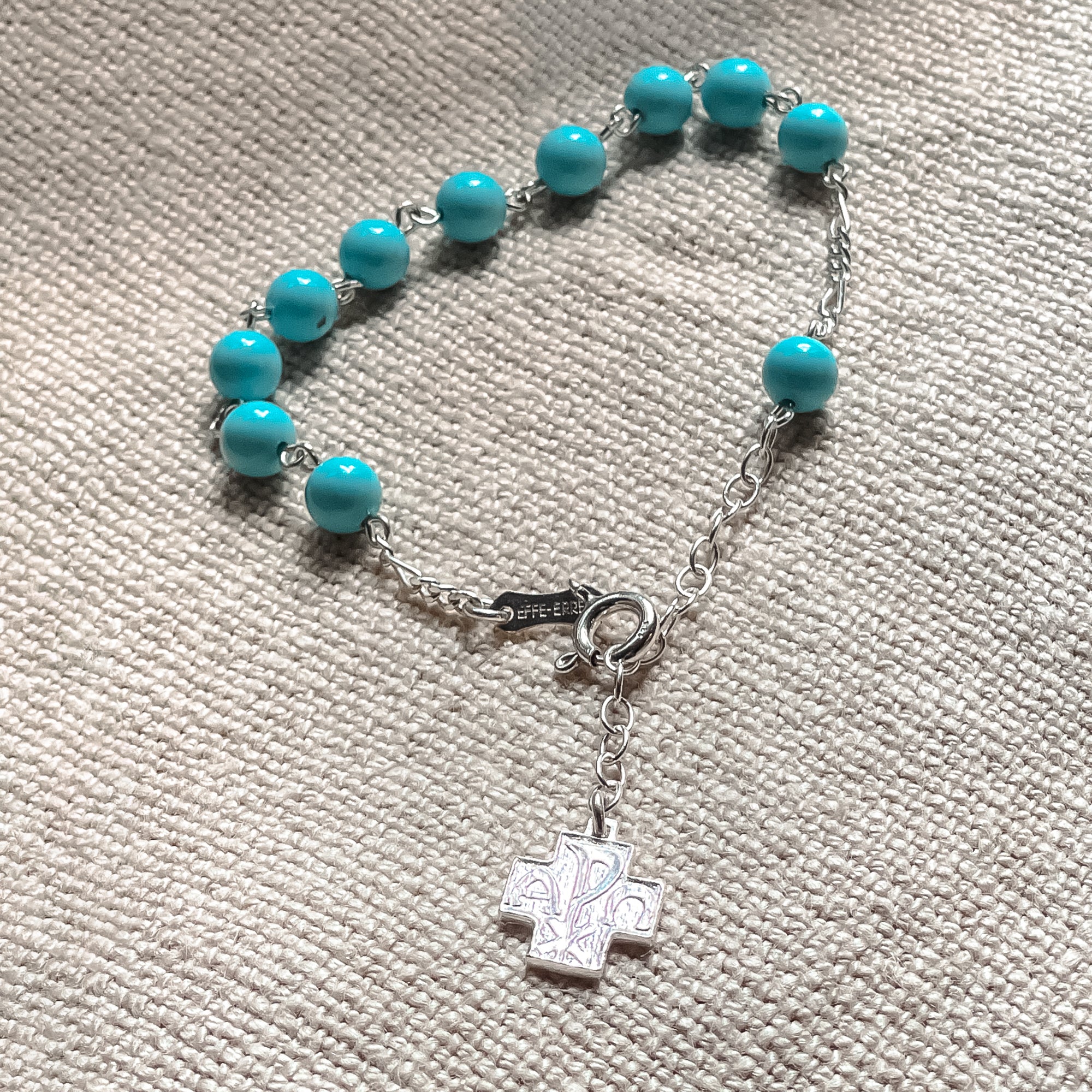 Turquoise & Sterling Rosary Bracelet