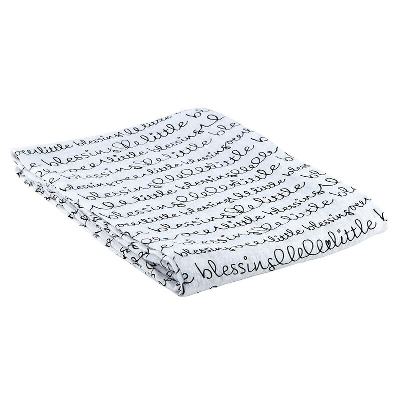 Little Blessing Black & White Baby Blanket