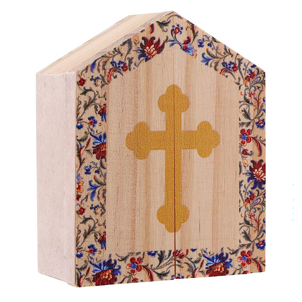 Sacred Heart Miniature Wooden Triptych