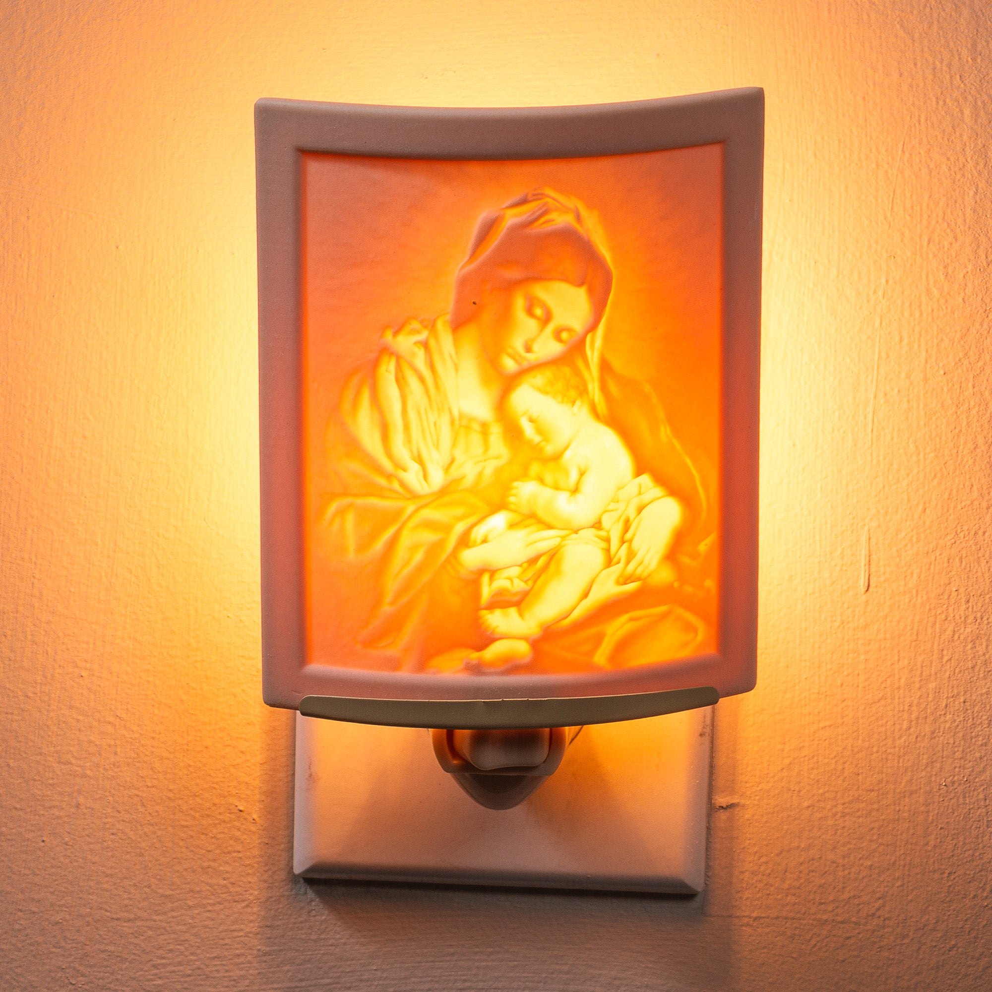 Sassoferrato Madonna & Child Porcelain Night Light
