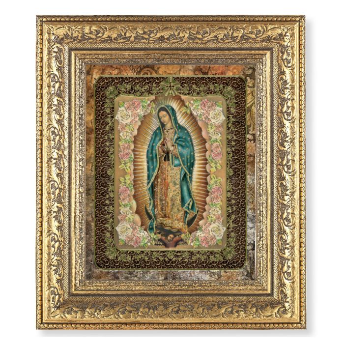 Our Lady of Guadalupe Gold-Leaf Antique Framed Art
