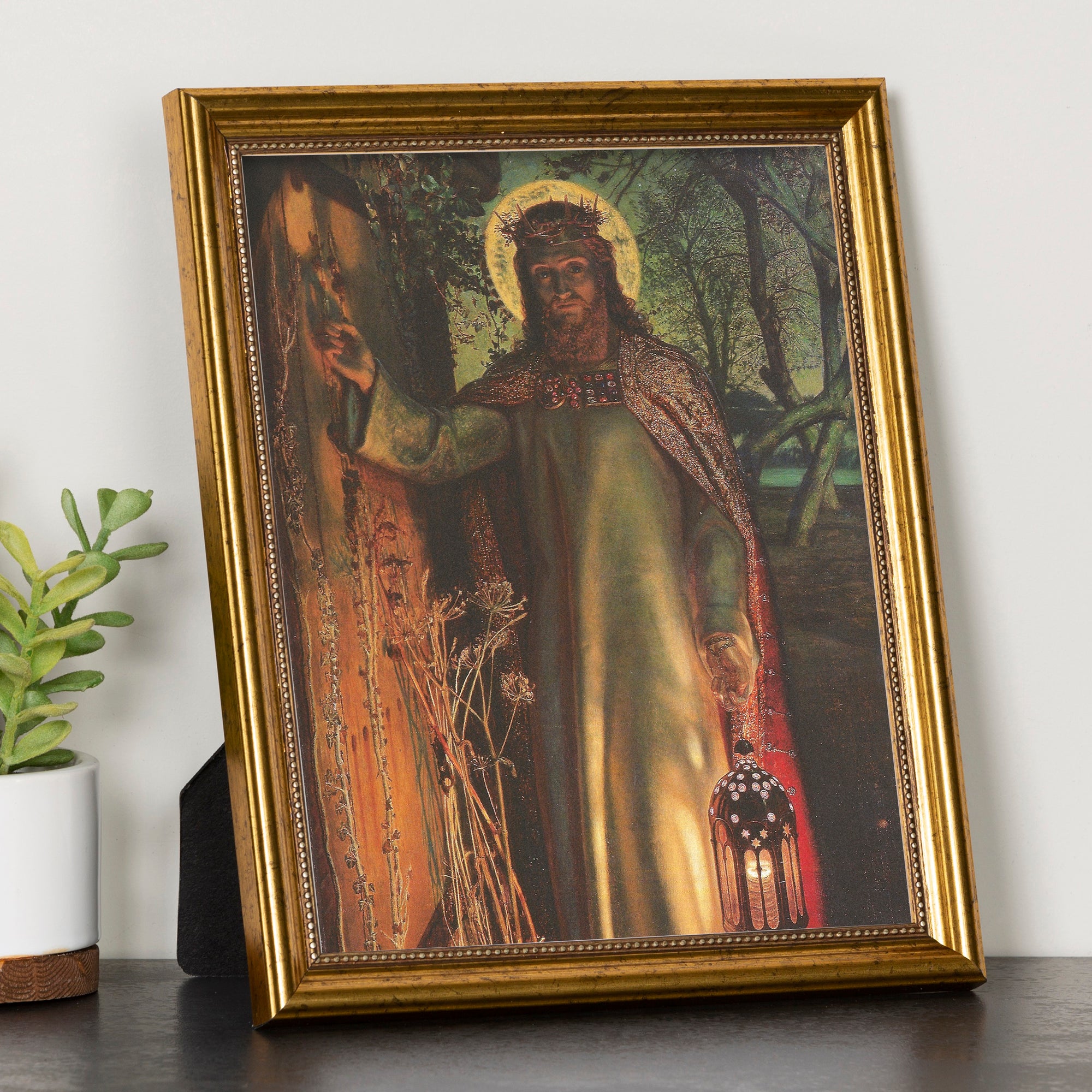 Light of the World Antique Gold Framed Print - 8" x 10"