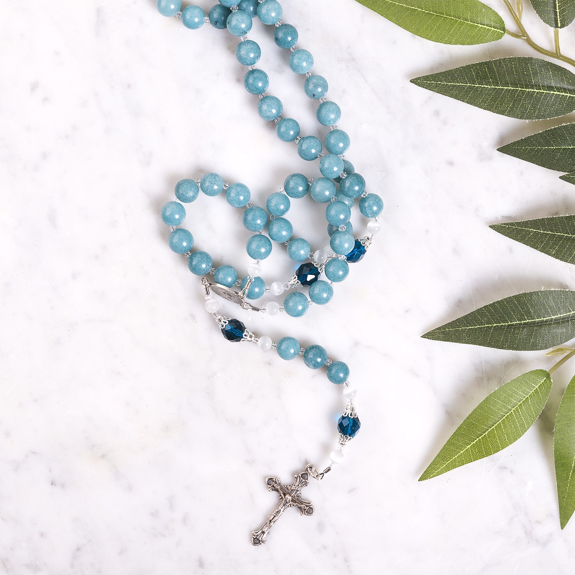 Blue Quartz & Swarovski Crystal Chaplet of Conversion