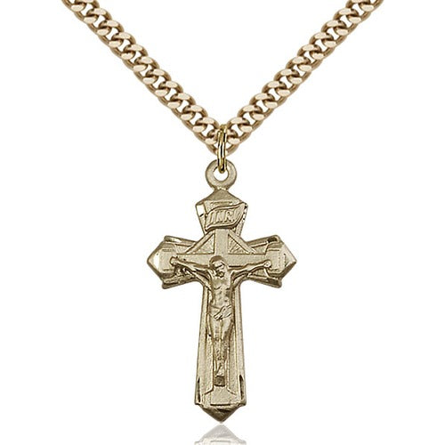 14kt Gold Filled Crucifix Pendant 1 18 X 5/8 Inch