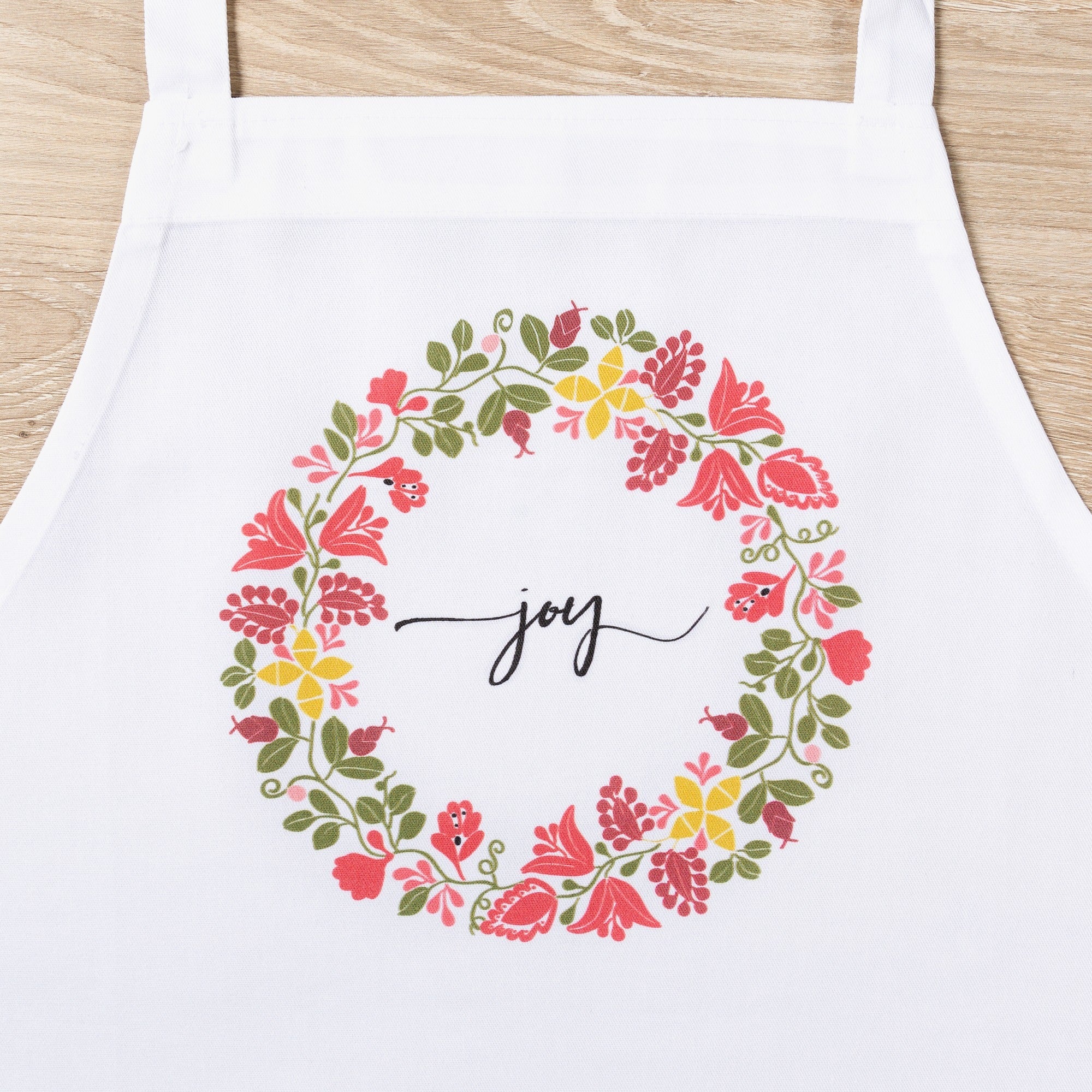 Joy Christmas Wreath Apron
