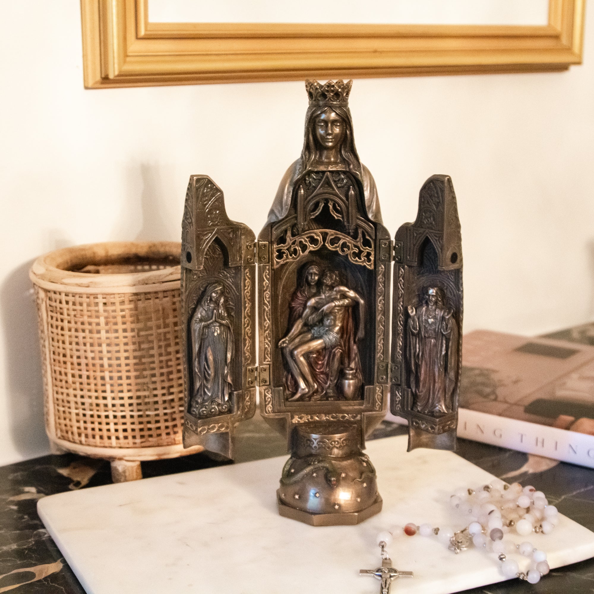 Our Lady of Grace Veronese Triptych 11"