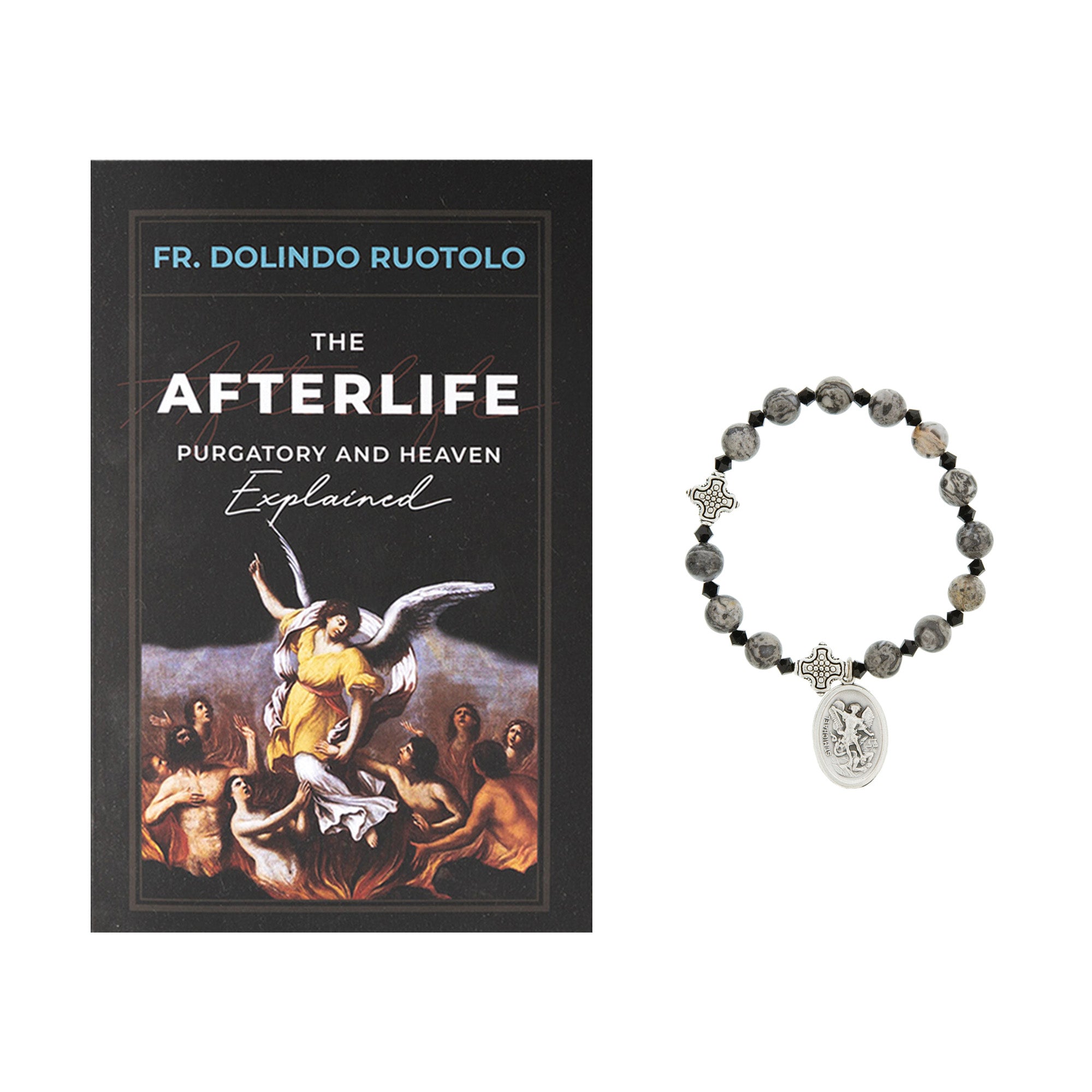 The Afterlife: Purgatory and Heaven Explained & Holy Souls Rosary Bracelet (2 Gift Set)