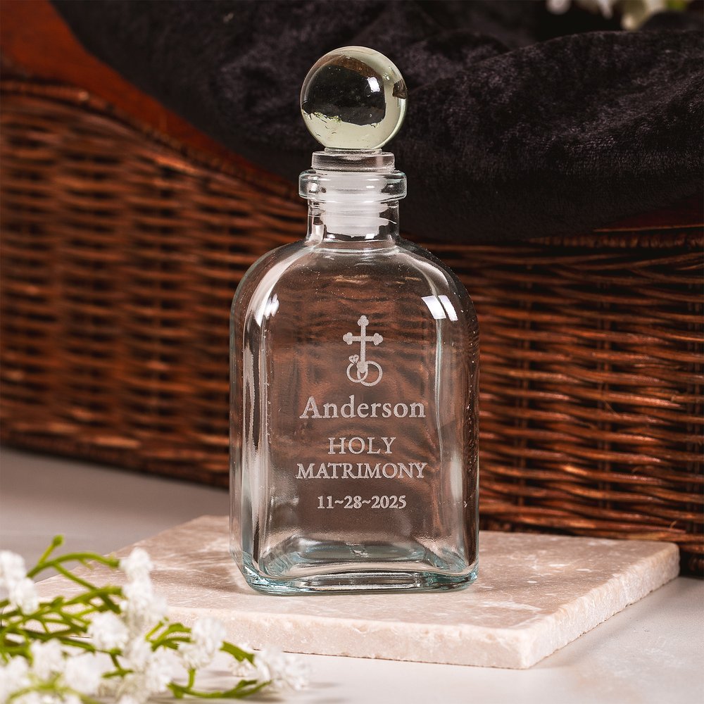 Personalized Classic Wedding Holy Water Bottle