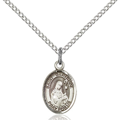 Sterling Silver St. Gertrude of Nivelles Petite Pendant
