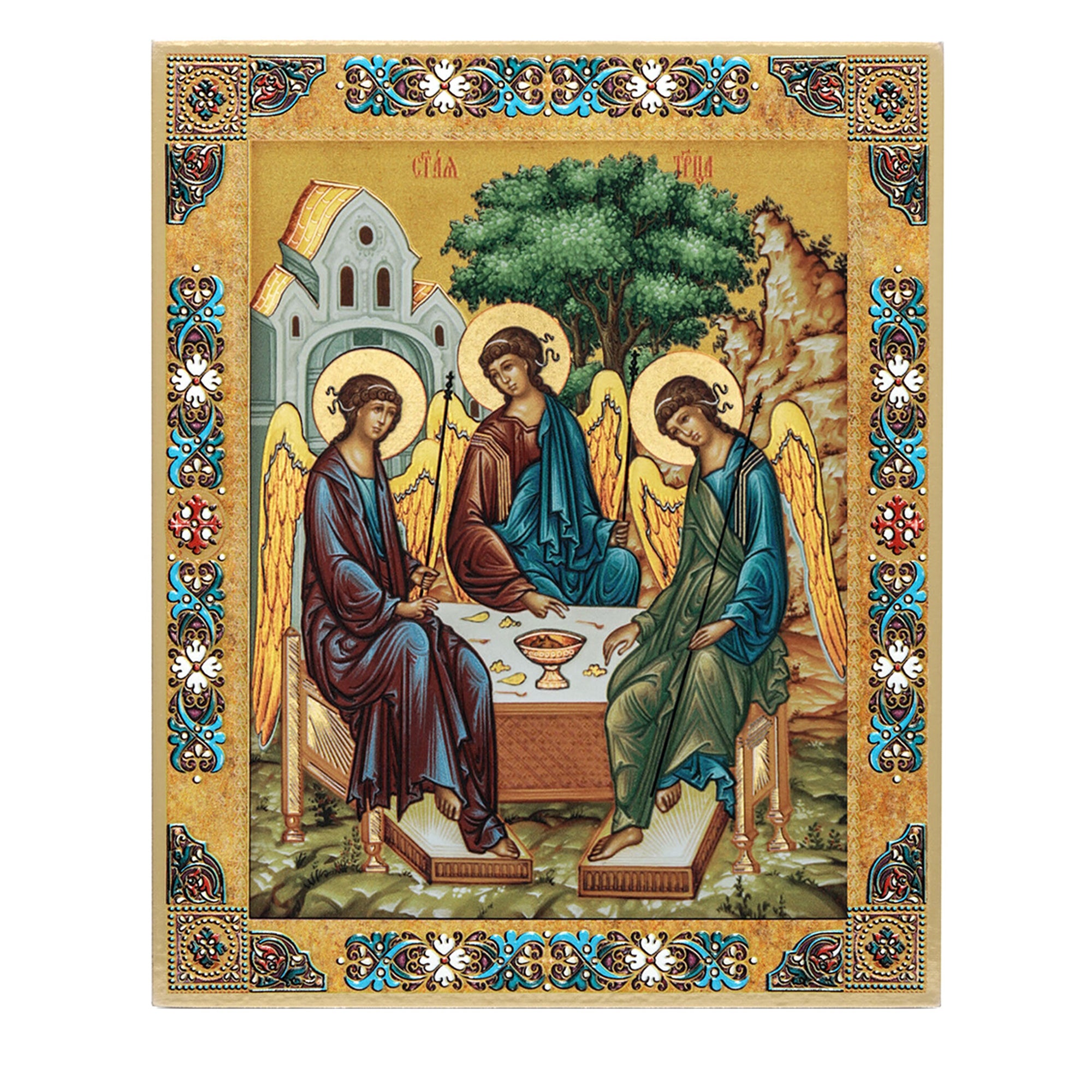 Holy Trinity Gold Foil Icon - 7.5"