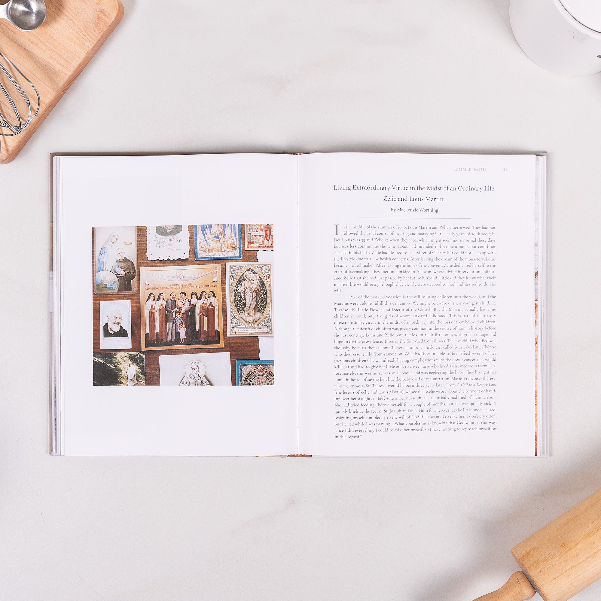 Feast, Faith, Flourish Book and Cutting Board Gift Set