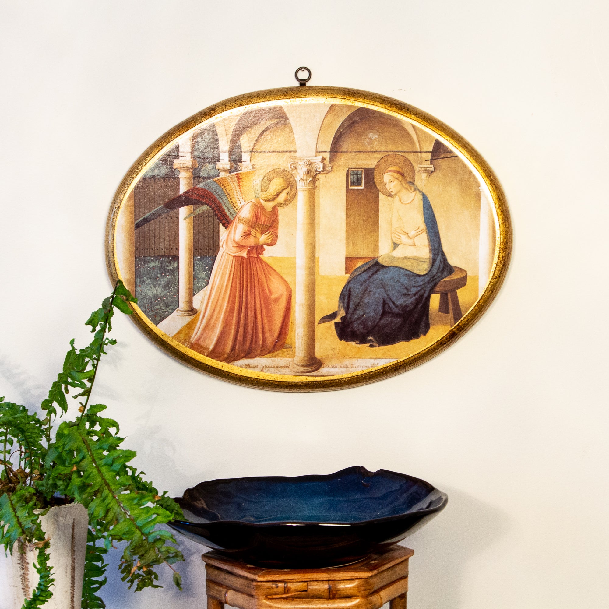 San Marco Annunciation Oval Wood Plaque - 15.8"