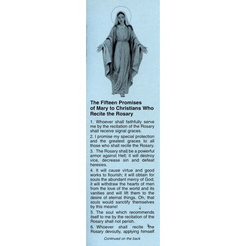 The 15 Promises of Mary Prayercard - Pack of 100