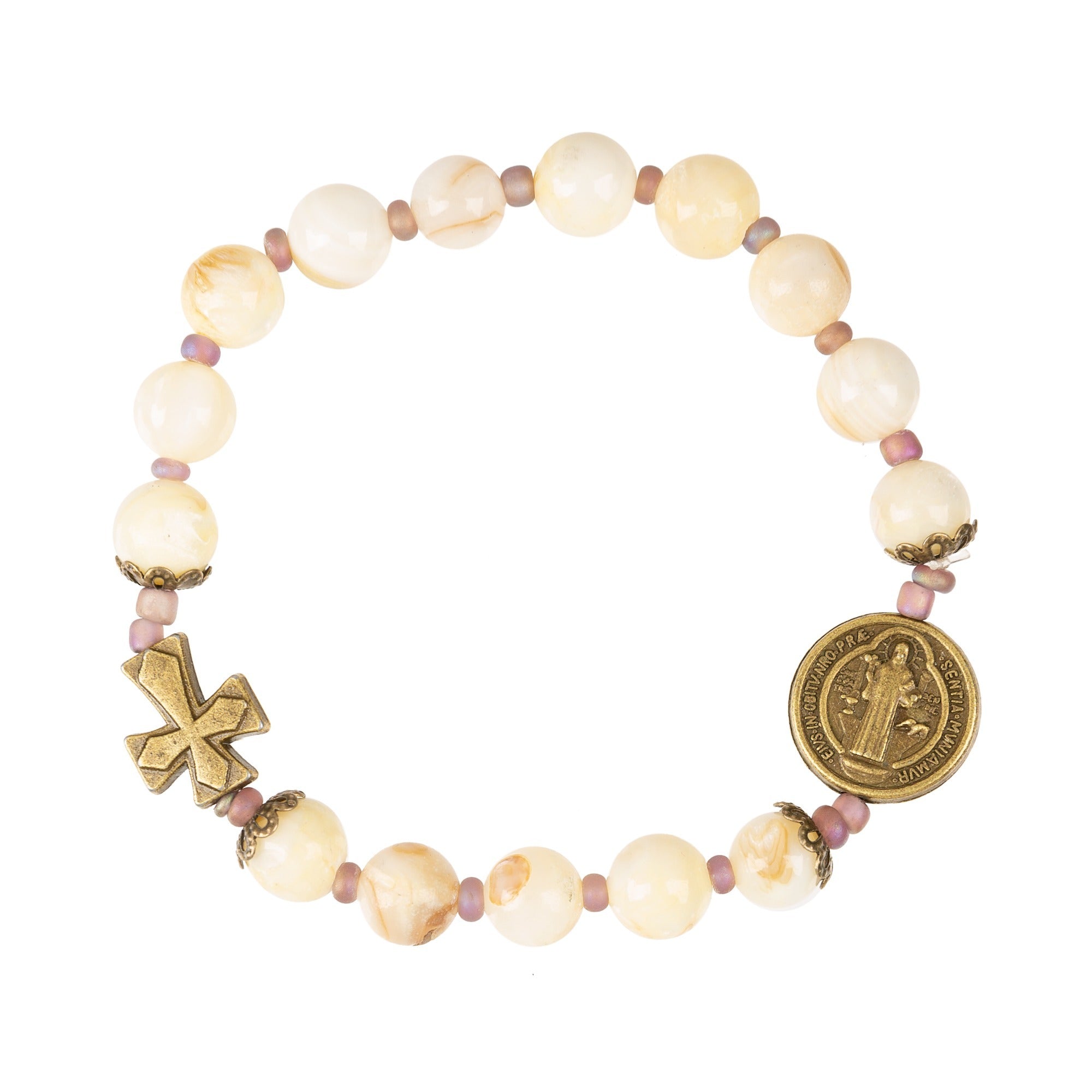 River Pearl St. Benedict Rosary Bracelet